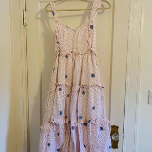 Embroidered Free People Midi Sun Dress